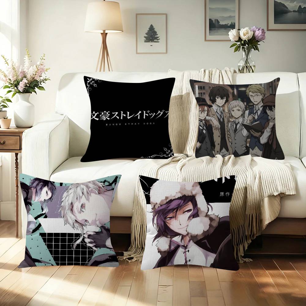 Home Textiles Throw - Sarung Bantal Anime B-Bungo Stray Dogs