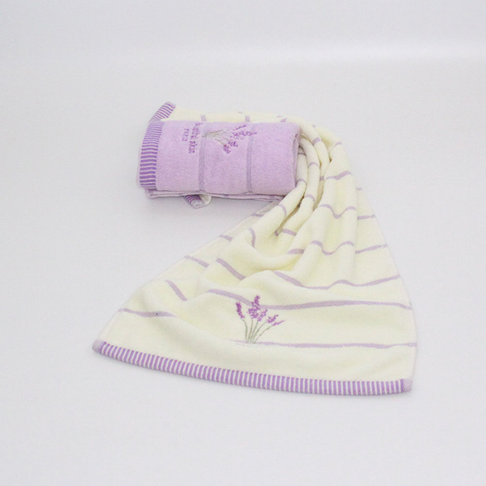 Home Textiles Pakistan - Handuk Mandi Premium Katun Bordir Lavender,