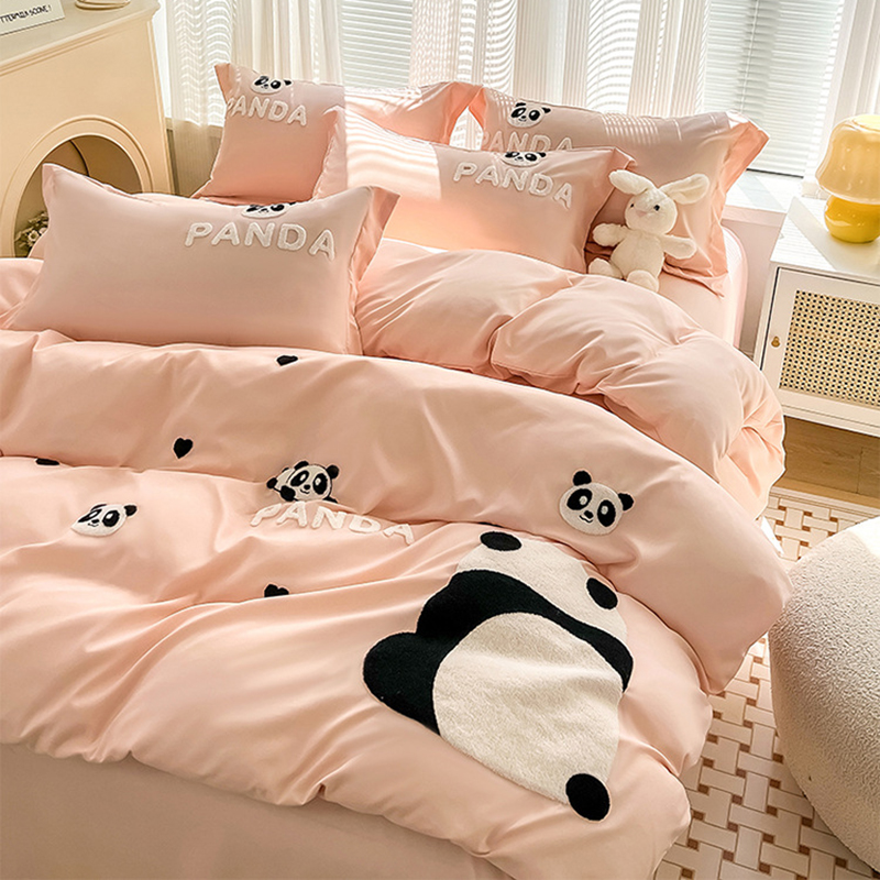 Home Textiles Towel Set - Set Sprei Bordir Panda Korea, Sprei
