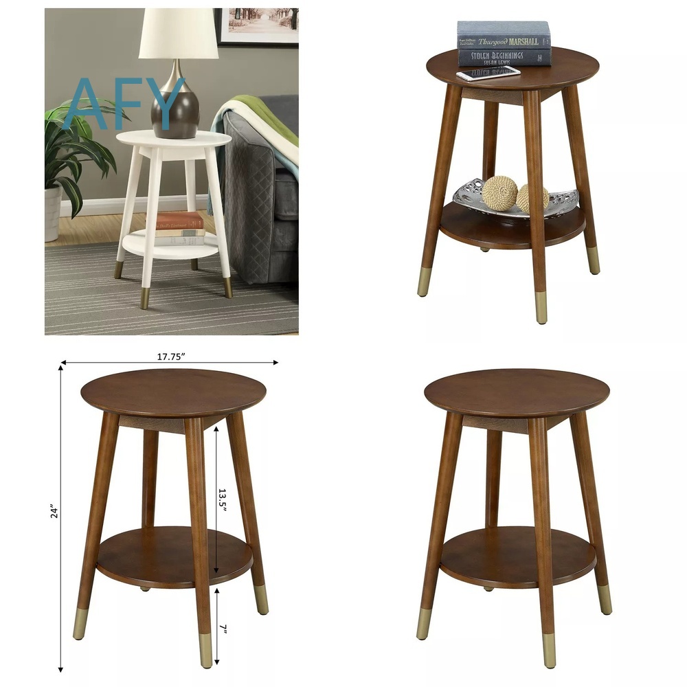Muji Home Storage - Meja Samping Kayu dengan Kompartemen Penyimpanan