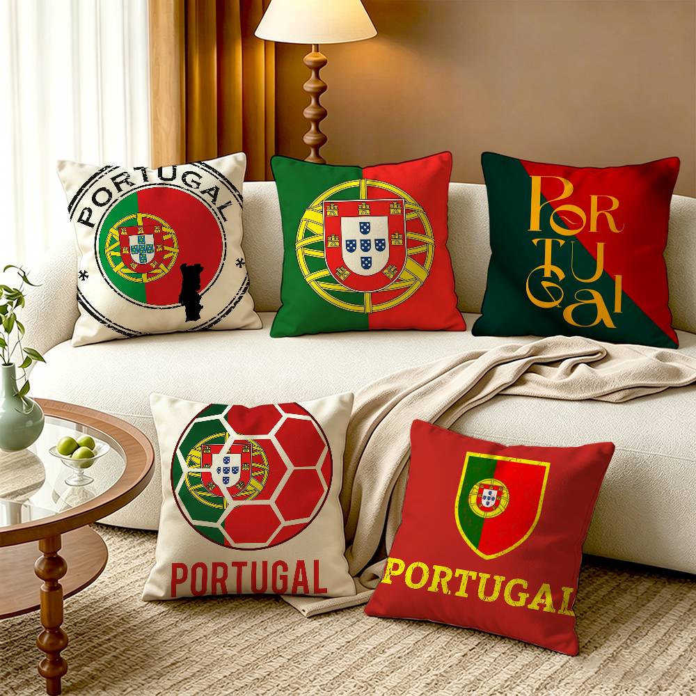 Home Textiles Portugal - P-Portugal F-Flag Sarung Bantal Persegi Katun