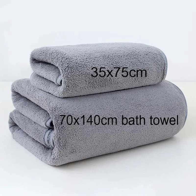 Home Textiles Towel Set - Set Handuk Tebal Warna Abu-abu Muda