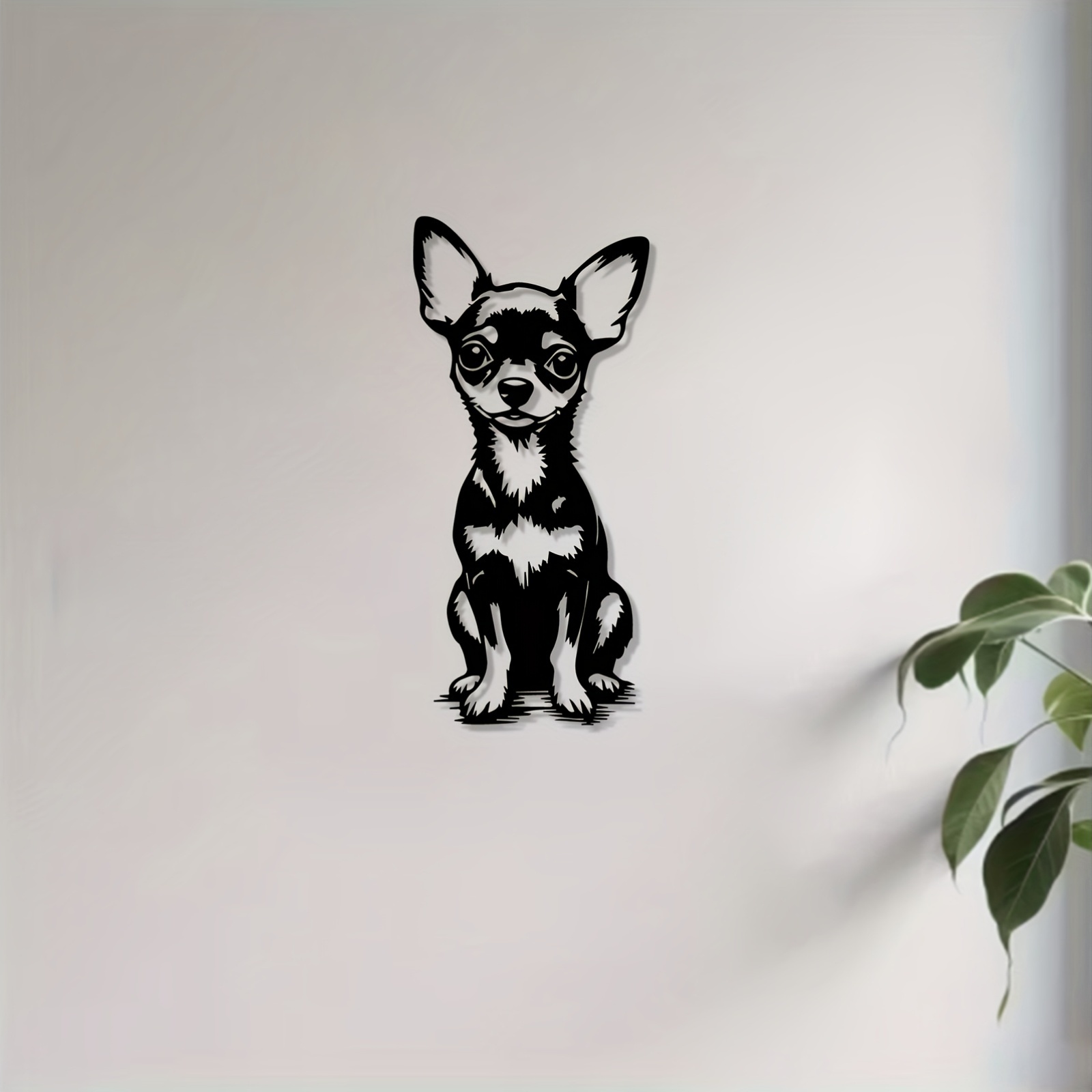 Home Textiles Products - Seni Dinding Logam Modern Patung Chihuahua