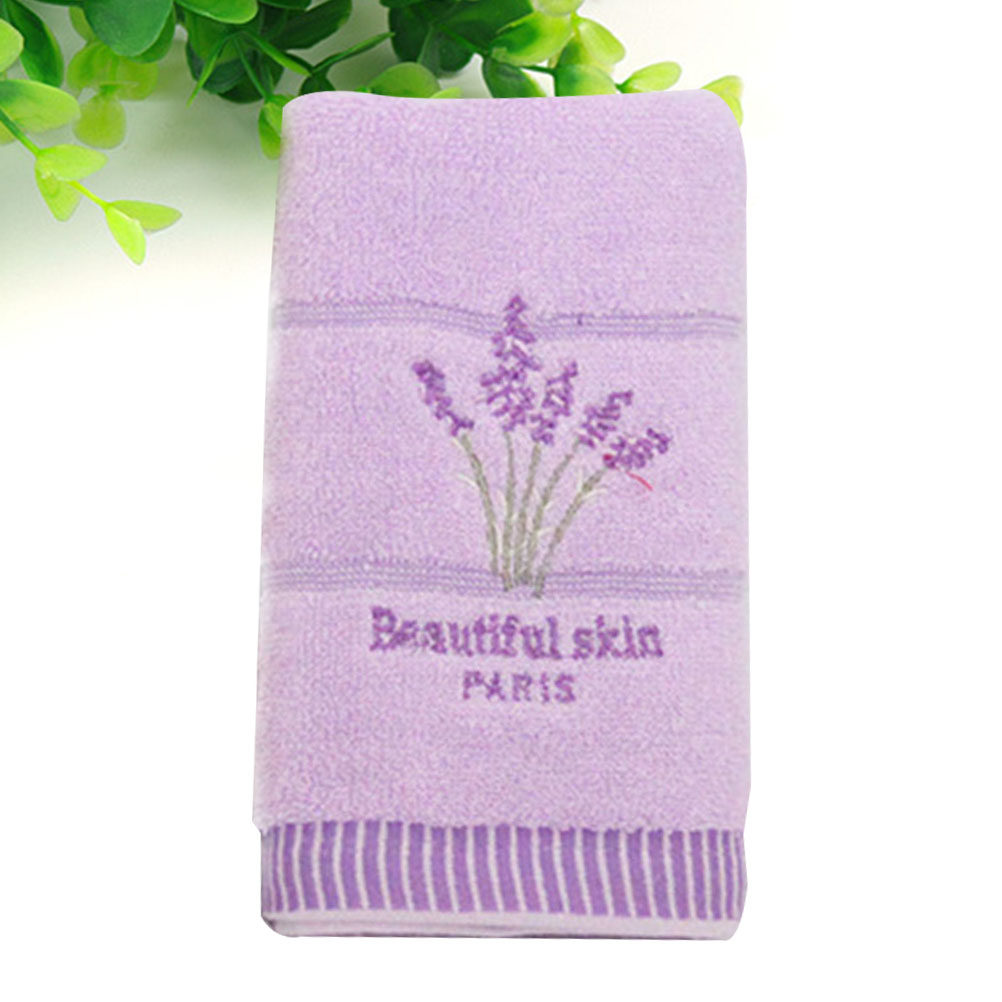 Home Textiles Pakistan - Handuk Mandi Katun Bersulam Motif Lavender,