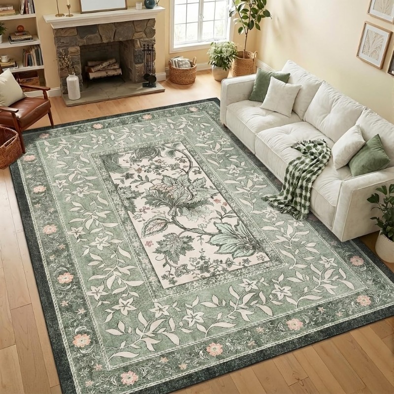 Home Lines Textiles - Karpet Cetak Tanaman Retro untuk Ruang