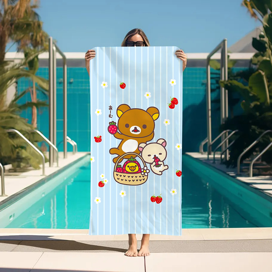 Home Textiles Towel Set - Handuk Mandi Besar Rilakkuma Handuk Pantai