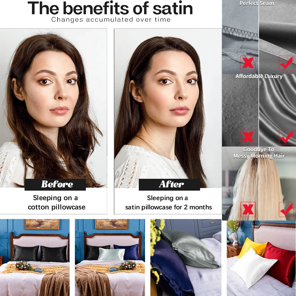 2 pak sarung bantal Satin untu - Home Textiles Super Soft ulasan dan harga