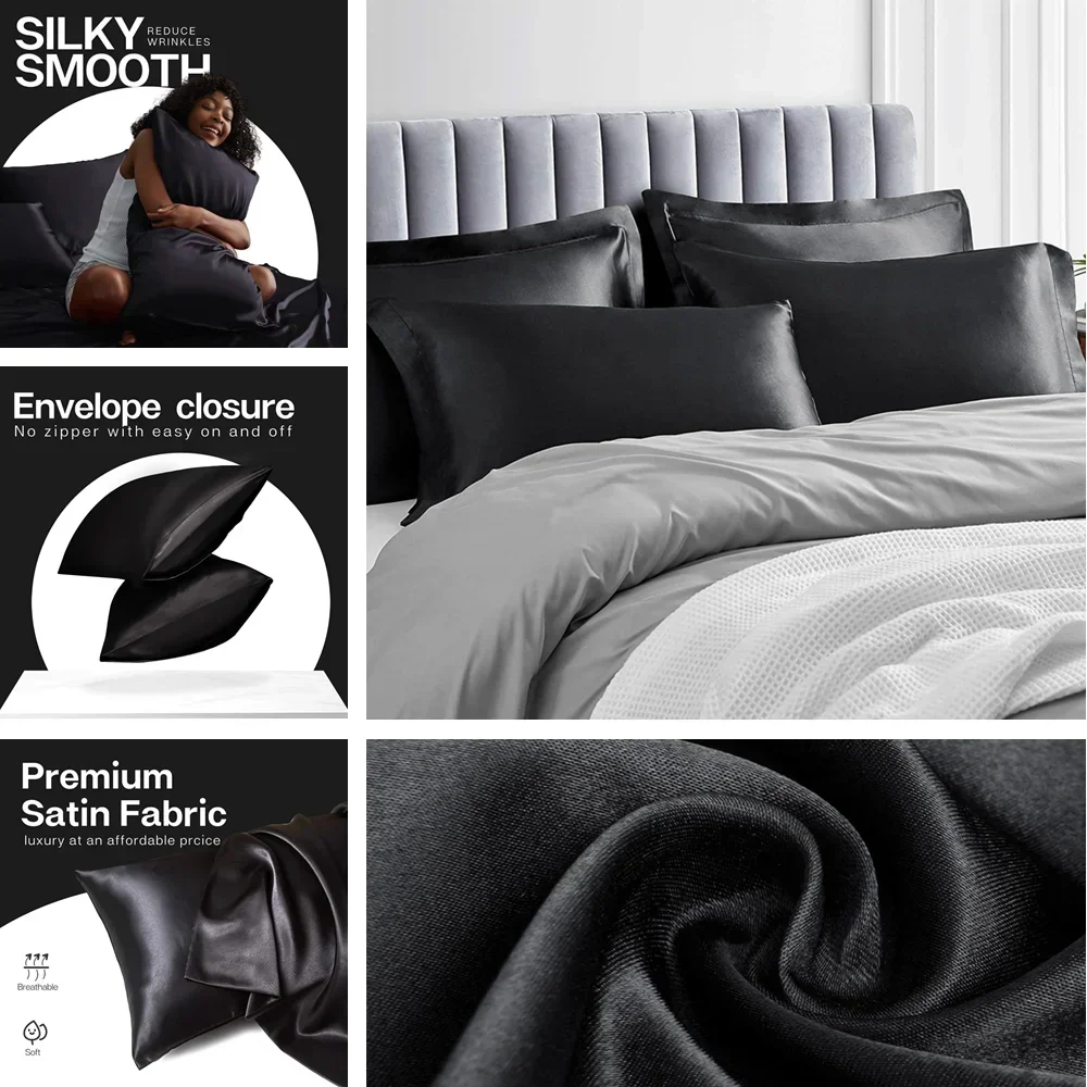 2 pak sarung bantal Satin untu - Home Textiles Super Soft ulasan dan harga