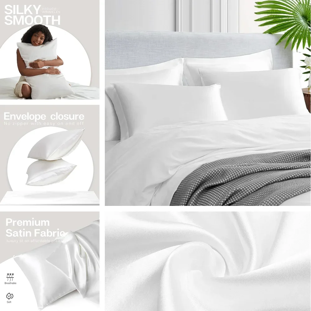 2 pak sarung bantal Satin untu - Home Textiles Super Soft ulasan dan harga