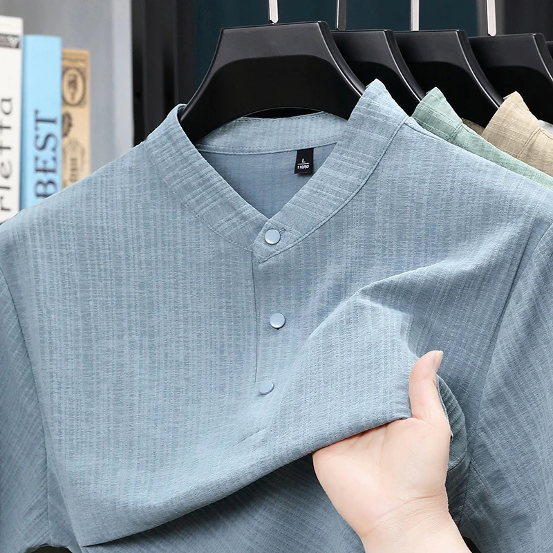 Kemeja Pria Kerah Tegak Seteng - Home Textile ulasan dan harga