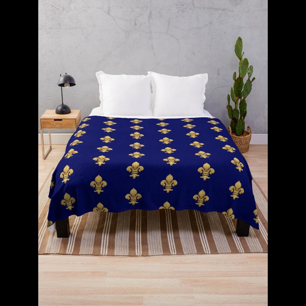 Royal Fleur de Lys Blue Throw  - Home Textiles Throw ulasan dan harga