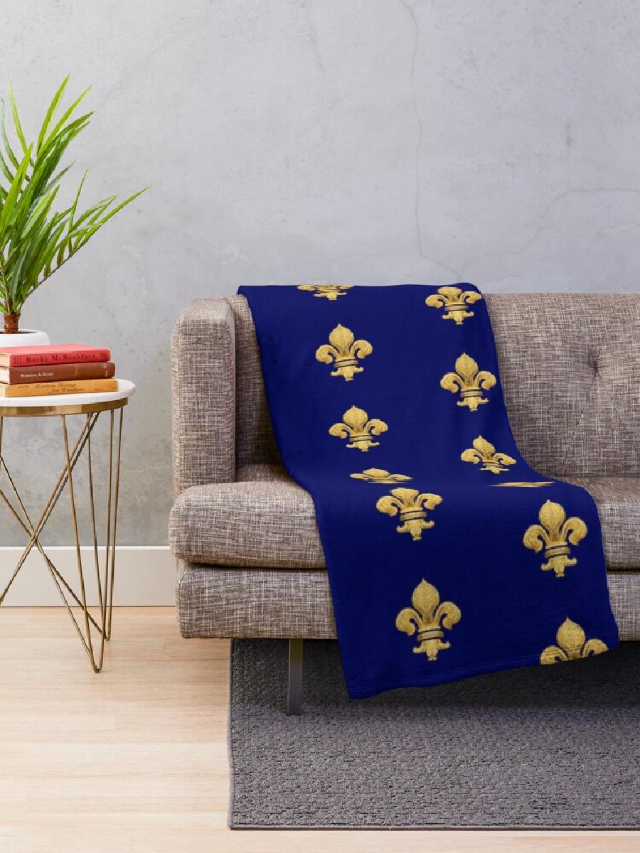 Royal Fleur de Lys Blue Throw  - Home Textiles Throw ulasan dan harga