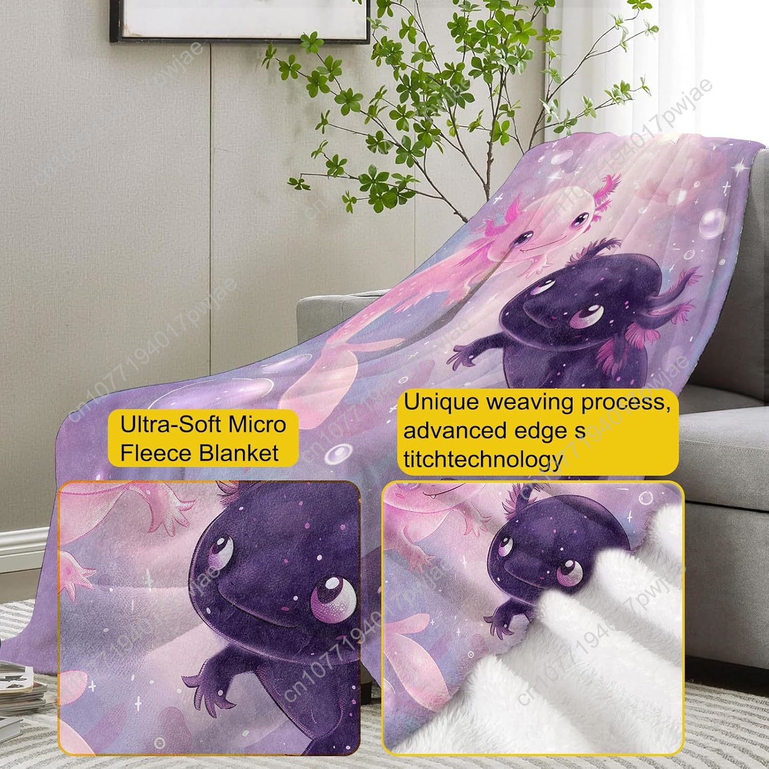 Selimut Axolotl Lucu Selimut F - Home Textiles Throw ulasan dan harga
