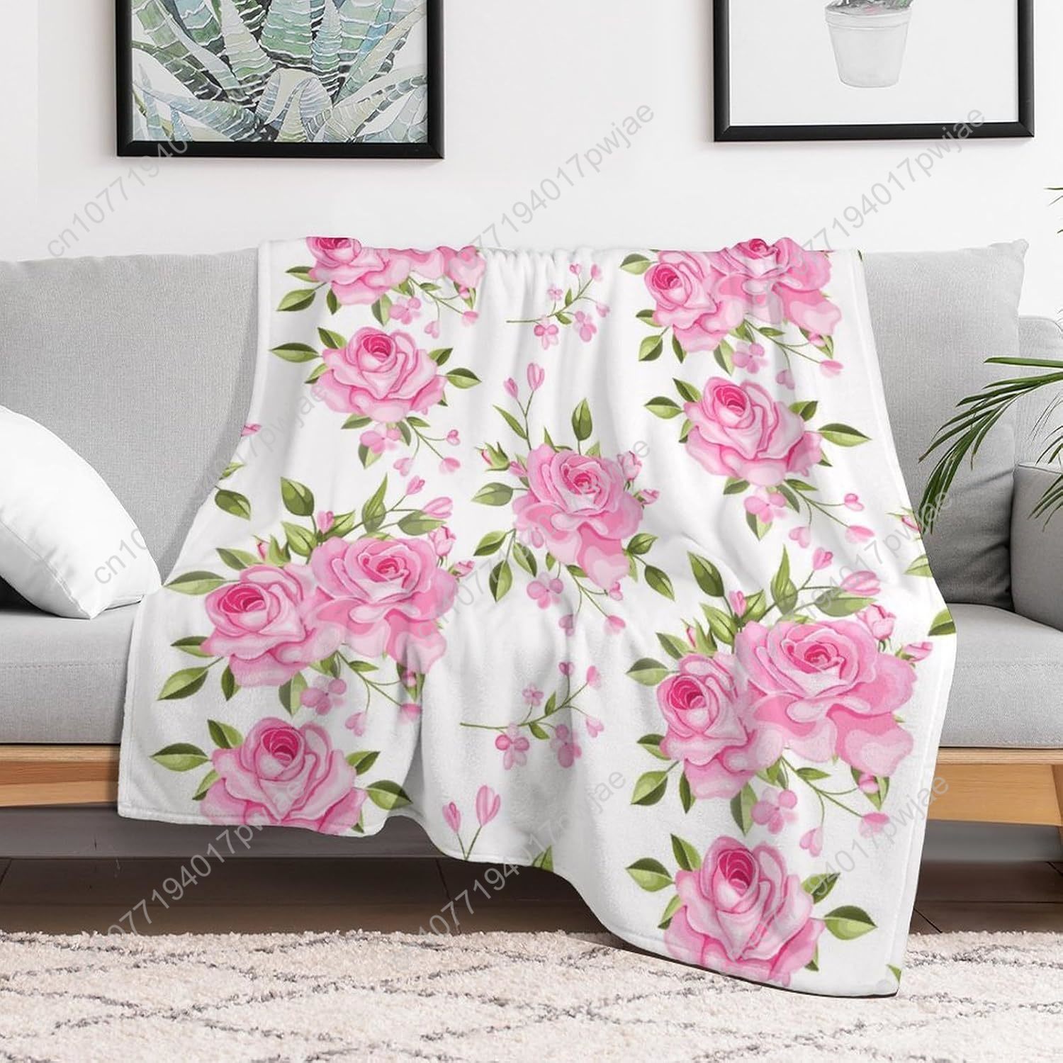 Selimut Bunga Merah Muda Dekor - Home Textiles Throw ulasan dan harga