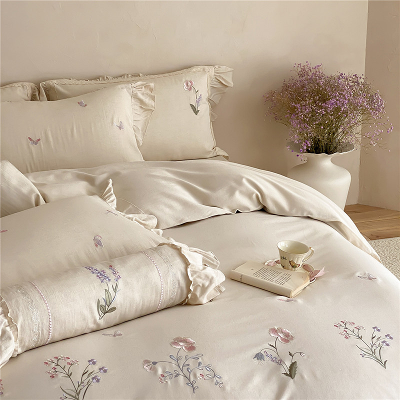 Set Sprei Mewah Bordir Bunga d - Home Textiles Towel Set ulasan dan harga