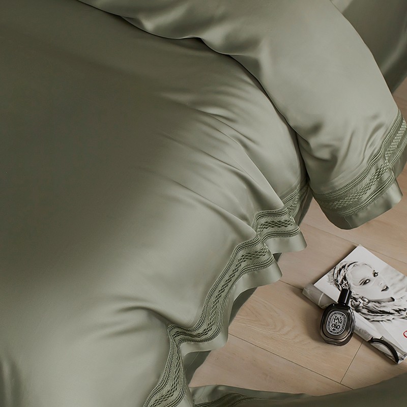 Seprai tempat tidur hijau Matc - Home Textiles Europe ulasan dan harga