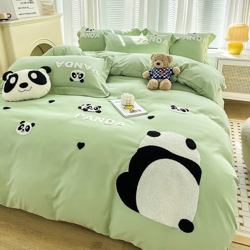 Set Sprei Bordir Panda Korea,  - Home Textiles Towel Set ulasan dan harga