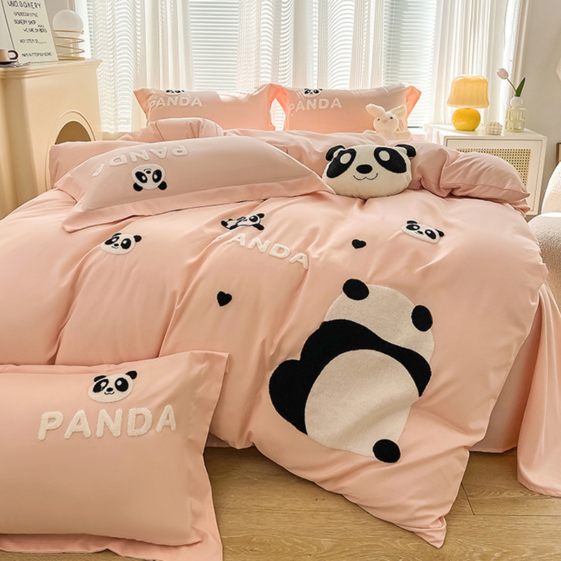 Set Sprei Bordir Panda Korea,  - Home Textiles Towel Set ulasan dan harga