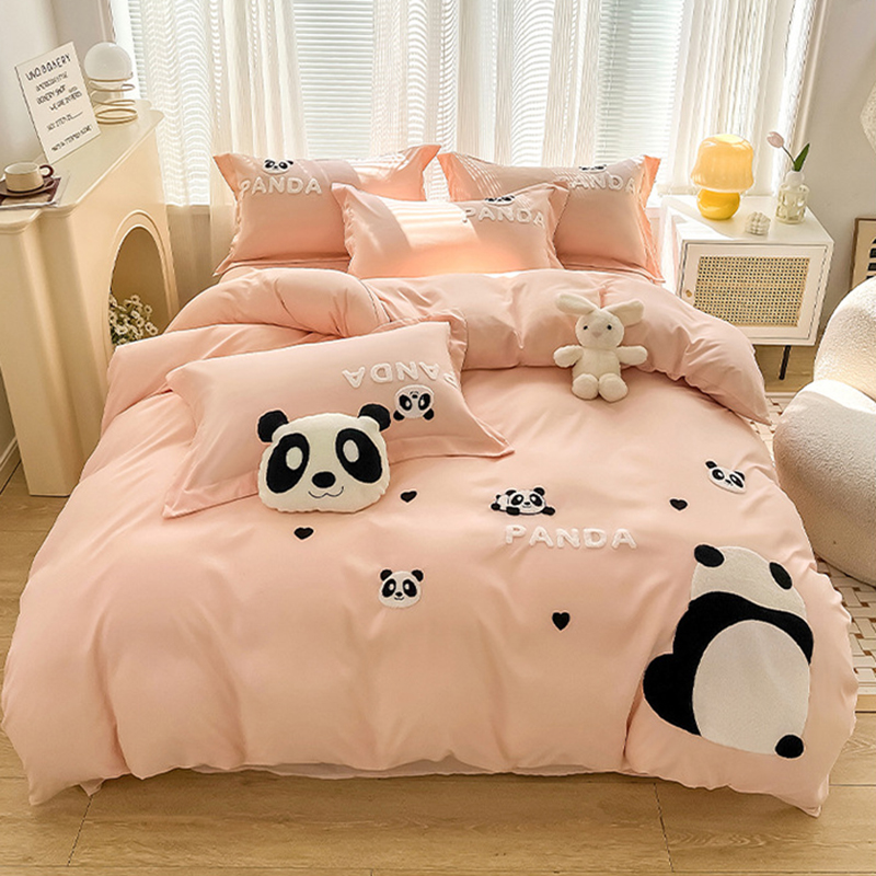 Set Sprei Bordir Panda Korea,  - Home Textiles Towel Set ulasan dan harga