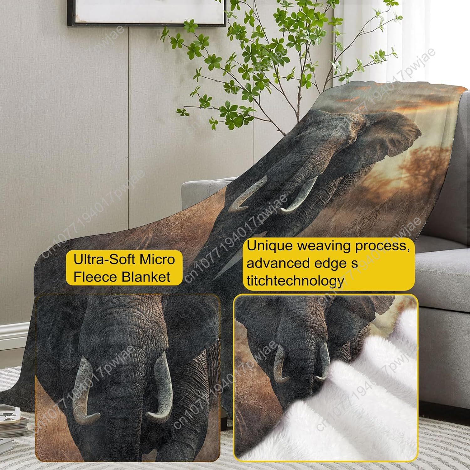 Selimut Bulu Gajah, Pemandanga - Home Textiles Throw ulasan dan harga