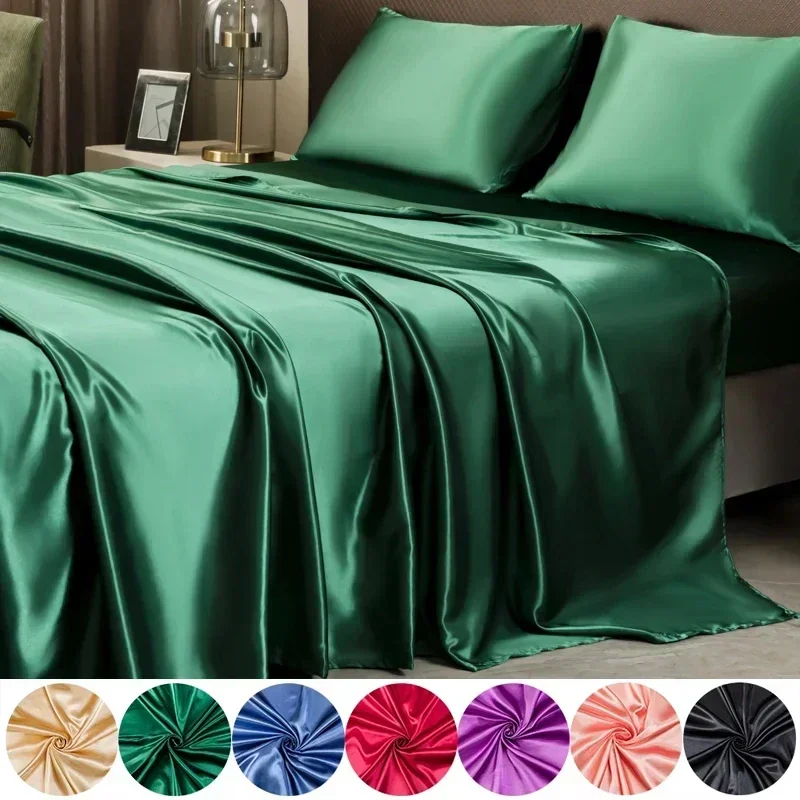 2/3PCS Set Sprei Satin Mewah L - Silk Sheet Set ulasan dan harga