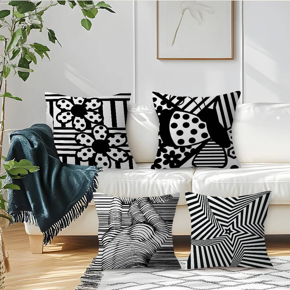 Sarung Bantal Garis Abstrak Hi - Home Lines Textiles ulasan dan harga