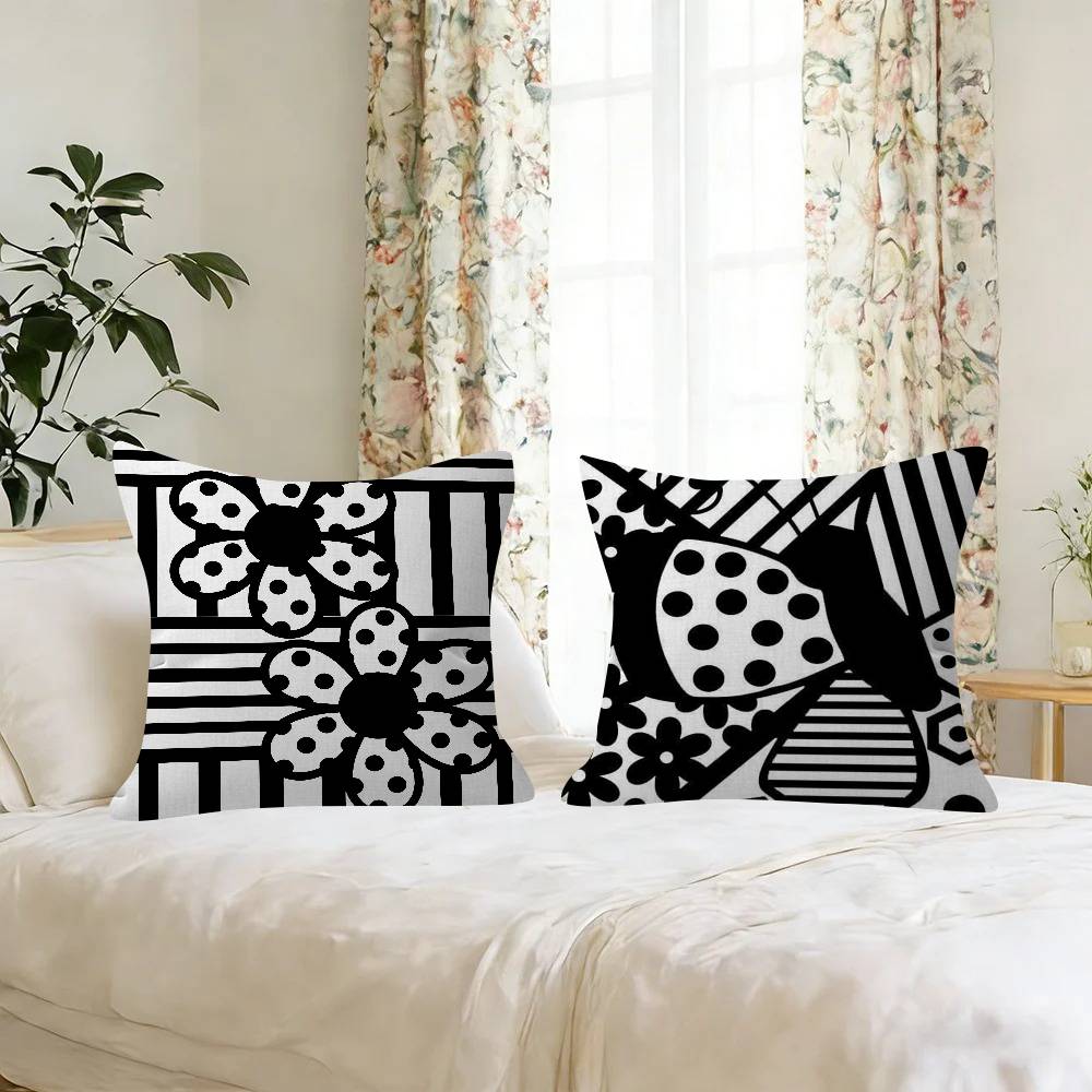 Sarung Bantal Garis Abstrak Hi - Home Lines Textiles ulasan dan harga
