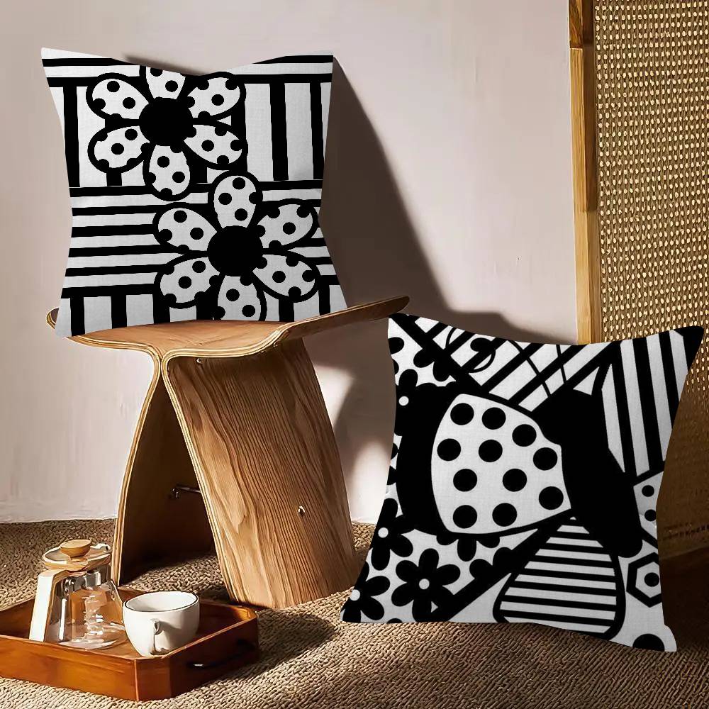 Sarung Bantal Garis Abstrak Hi - Home Lines Textiles ulasan dan harga