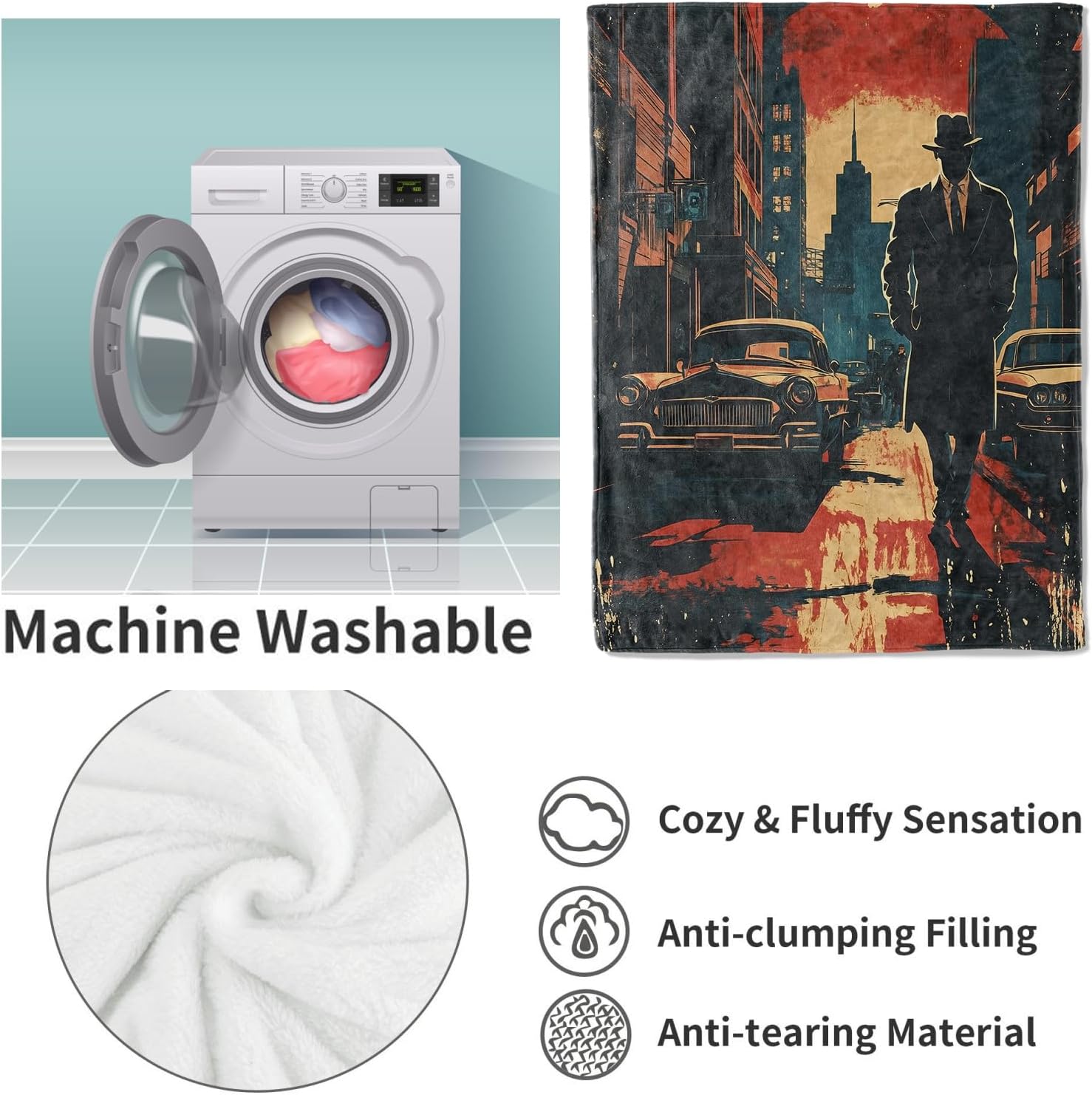 Selimut Detektif Noir Hadiah u - Home Textiles Throw ulasan dan harga