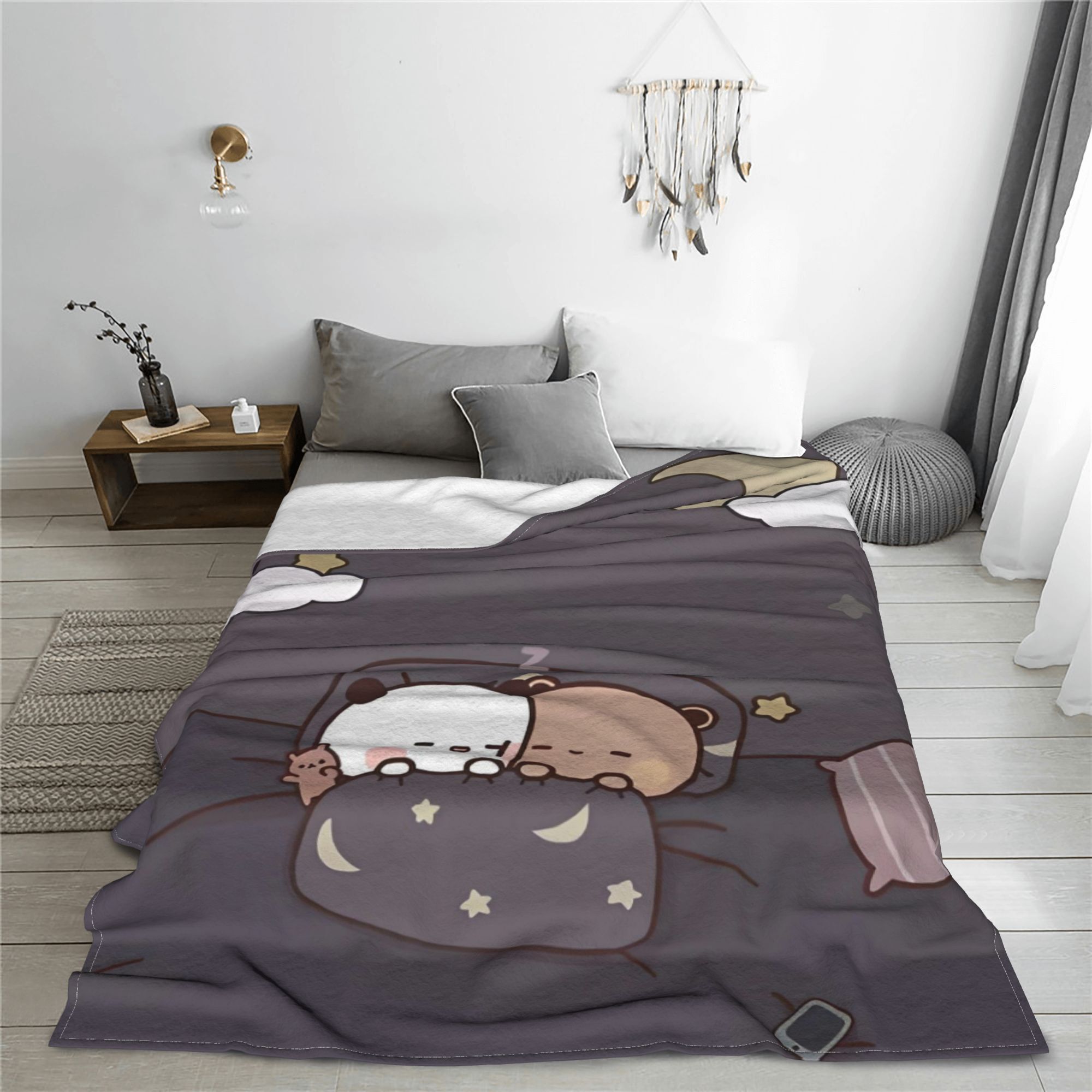 Selimut Bulu Kartun Beruang Lu - Home Textiles Super Soft ulasan dan harga